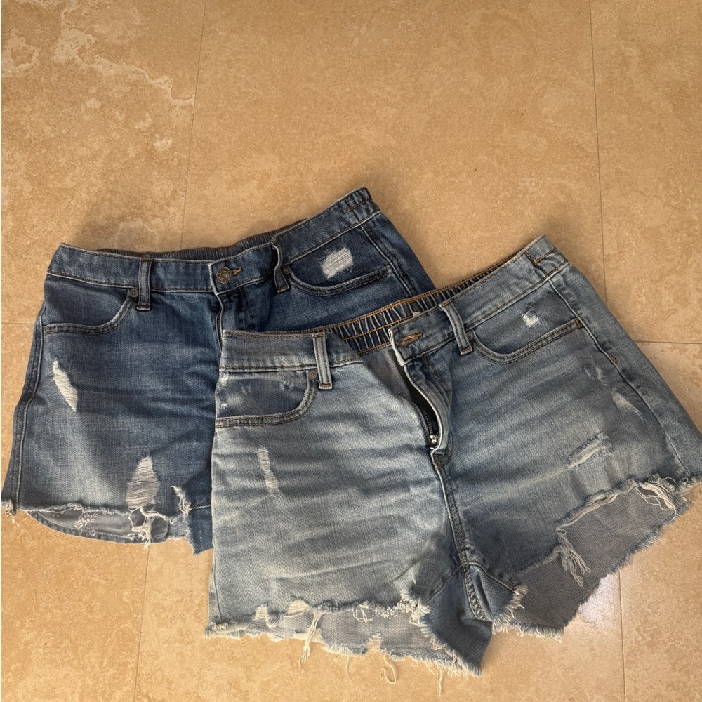 Aerie Distressed Jean Shorts - 2 Pair (S)